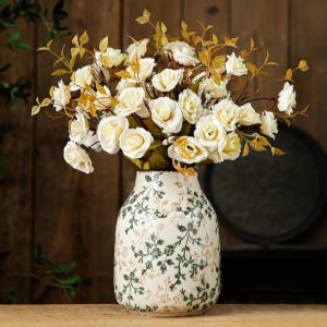 Green and Beige Vintage Vase