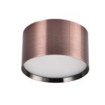 Antique rose gold round LED ceiling light with cylindrical design, hairline finish, surface mounted, 22W built-in LED, modern home lighting