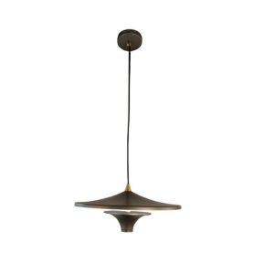 Astrid gun metal pendant light product image with warm white LED lighting