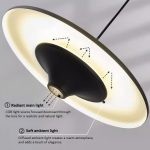 Astrid pendant light detail showing radiant main light and soft ambient light design