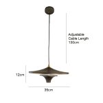 Astrid gun metal pendant light dimensions 35cm diameter 12cm height adjustable cable length