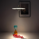 Astrid pendant lamp dining table lighting in warm white above dining setting