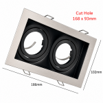 downlight recessed light BW Twin cut hole dimension