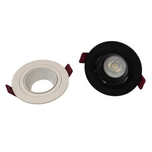 Round ceiling downlights fitting in white and black finish for false ceiling installation