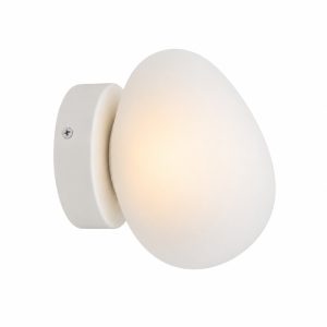 Greg Glass frosted opal glass wall sconce lamp — dual ceiling and wall mount, white finish