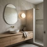 Greg Glass designer wall light installed in Singapore condo interior — frosted glass wall sconce warm glow