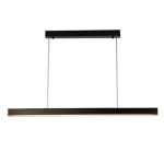 black hanging light linear pendant with slim black frame