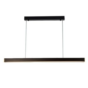 black hanging light linear pendant with slim black frame