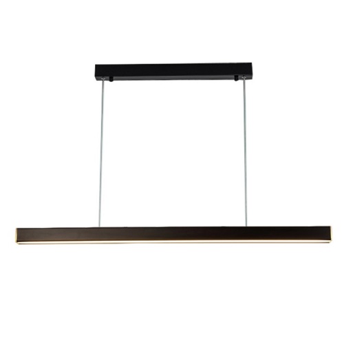 black hanging light linear pendant with slim black frame