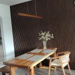 walnut solid wood linear pendant light dining room