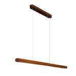 solid wood linear pendant light walnut fixture