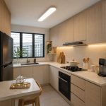 kitchen light installed in modern Singapore HDB kitchen