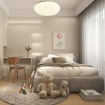 ceiling mount light in modern bedroom setting