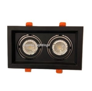 LED GU10 Twin Downlight Fitting Black