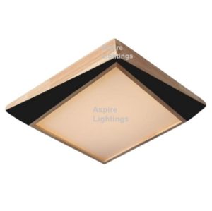 LED Ceiling Light Trapezium Wood Black