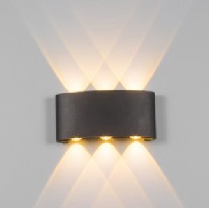 LED Wall Light Black 3 Way