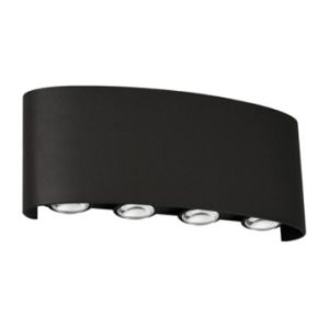 LED Wall Light Black 4 Way