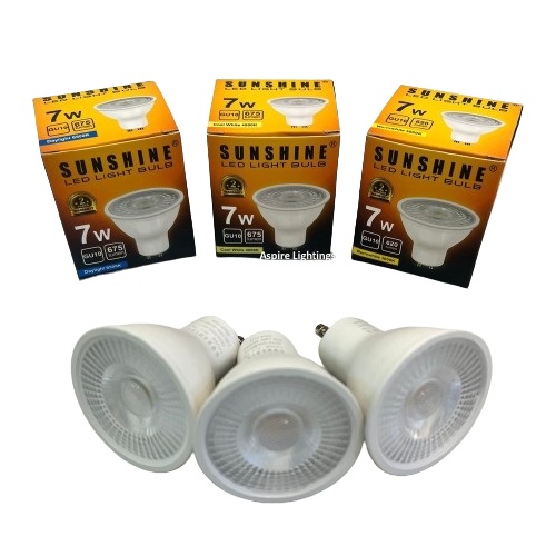 Sunshine 3CCT gu10 bulb boxes and LED bulbs