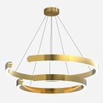 hangable lights in brush gold spiral LED pendant design