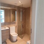 Black twin GU10 bulb downlight installed in bathroom ceiling as LED ceiling downlights