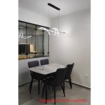 B131 hanging lights installed above customer dining table
