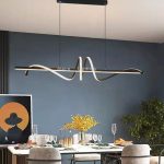 Pendant light for dining area above modern dining table