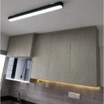 Ceiling LED light installed as a long kitchen ceiling light