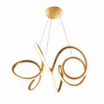 Flos gold light LED pendant with sculptural hairline gold design