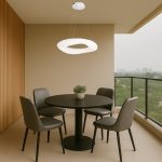 Halo hanging lights for dining area in modern home