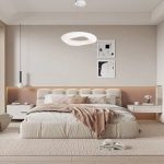 Halo white hanging lights for dining area in modern bedroom