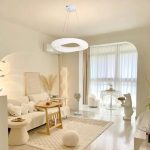 Halo hanging lights for dining area in Modern Living Room