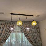 Mid century pendant light in actual Singapore HDB with copper latte and gold shades