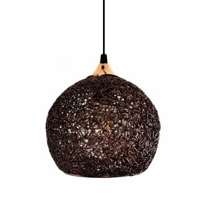 Jasper Copper Latte mid century pendant light with coffee aluminium wire mesh shade
