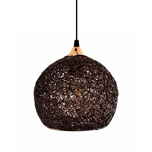 Jasper Copper Latte mid century pendant light with coffee aluminium wire mesh shade