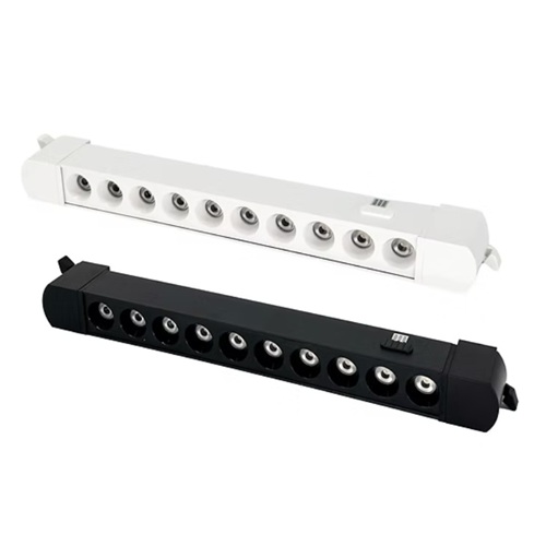 lego grille linear track light in black and white finish