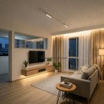 lego grille linear track light in Singapore HDB living room
