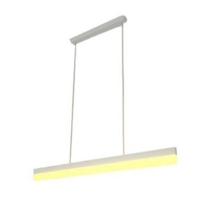 minimalist hanging light in sleek white linear LED design