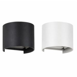 Round wall light for outdoor in black and white