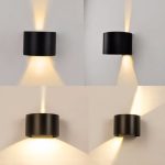 Round wall light for outdoor with adjustable beam angle