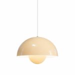 japandi pendant light in glossy cream finish