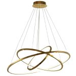 ufo pendant light gold 3 ring LED hanging light
