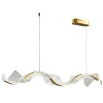Wave Gold dining room pendant light fixtures with acrylic diffuser