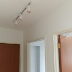 white tracklight installed at Singapore BTO hallway ceiling