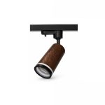 Track light living room walnut spotlight with black track fitting