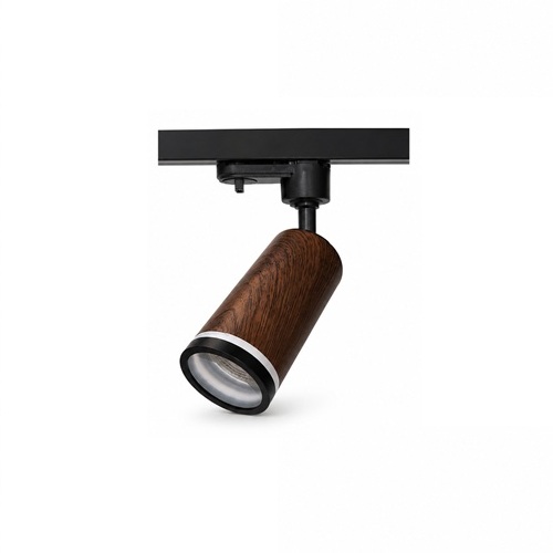 Walnut GU10 Track Spotlight Track light living room walnut spotlight with black track fitting