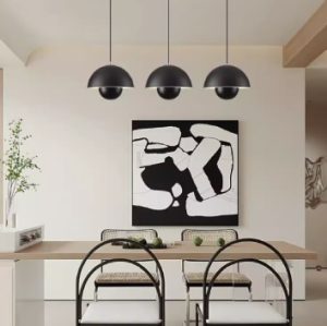 Japandi Scandi Pendant Light – Shrooms Black