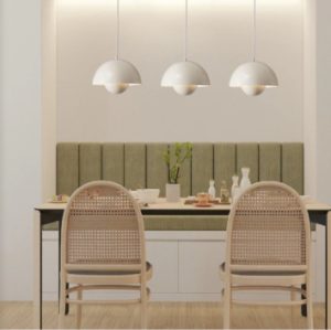 Japandi Scandi Pendant Light – Shrooms White