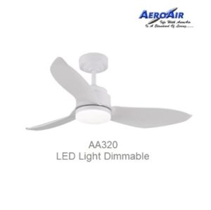 DC Motor Ceiling Fan With Dimmable LED Light AeroAir AA320 White