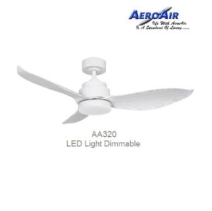 DC Motor Ceiling Fan With Dimmable LED Light AeroAir AA320 White Latte
