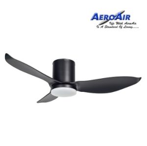 DC Motor Ceiling Fan With Dimmable LED Light AeroAir AA335 Hugger Series Black